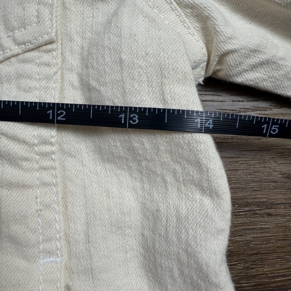 Crewcuts By J. Crew Girls Cream Denim Jean Jacket, Button Front, Embroidered 10 - Picture 2 of 16